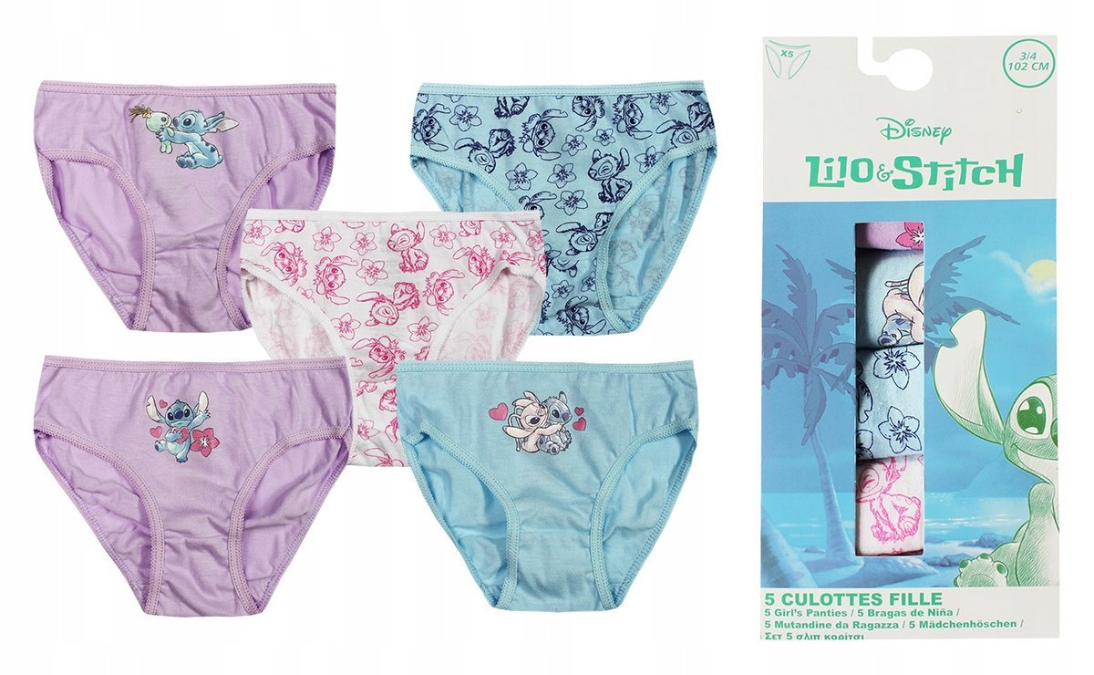 Lilo I Stitch Disney Majtki Figi Dla Dziewczynki W Pudełku 5-Pak 5/6 Lat