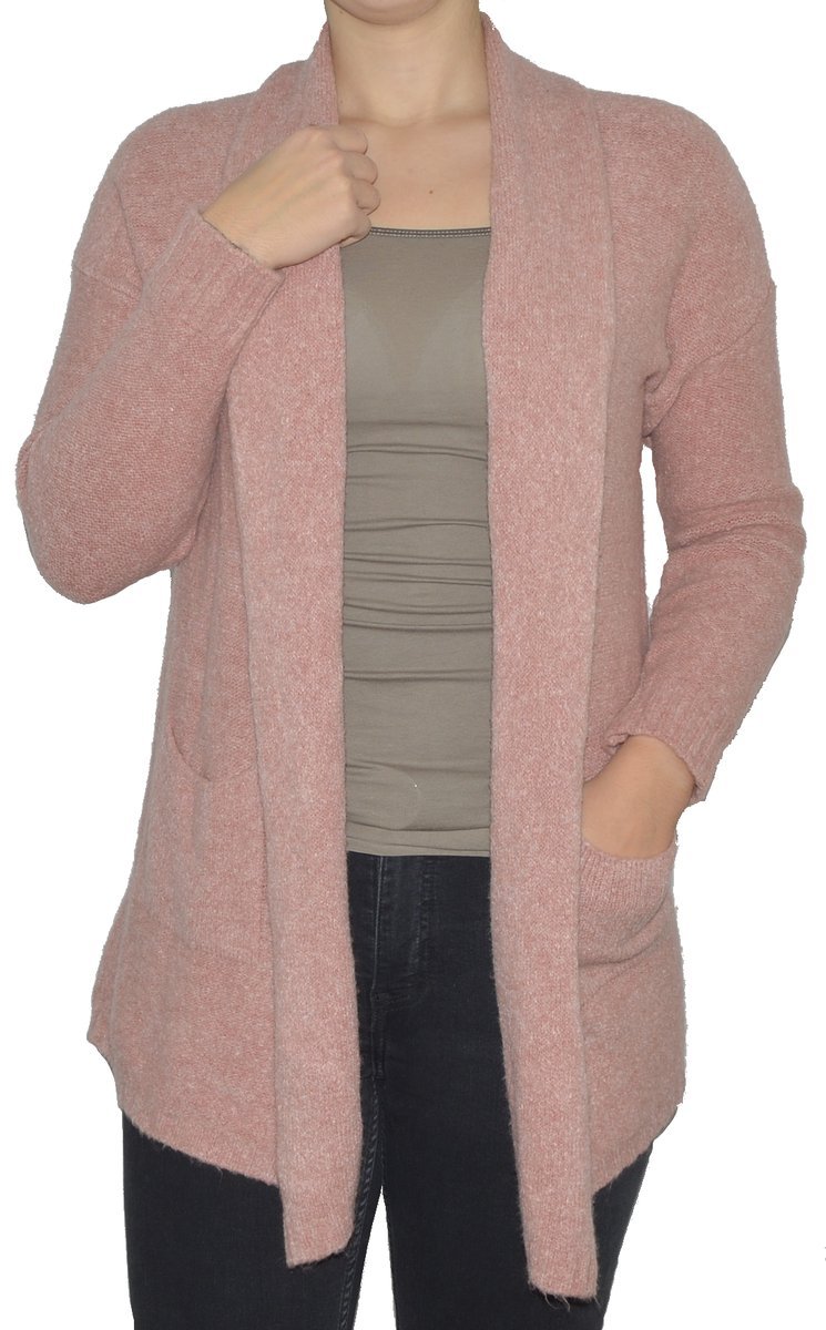 Kardigan sweter damski wełna modal bawełna różowy