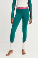 Spodnie sportowe damskie - Helly Hansen legginsy funkcyjne Lifa Merino Midweight kolor zielony - miniaturka - grafika 1