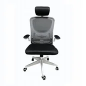 Fotele i krzesła biurowe - FOTEL OBROTOWY BIUROWY KRZESŁO KOMPUTEROWE BIAŁY - miniaturka - grafika 1