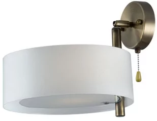 Mdeco Kinkiet LAMPA ścienna DRS8006/1 21QG MDECO abażurowa OPRAWA okrągła do sypiani biała mosiądz DRS8006/1 21QG - Lampy ścienne - miniaturka - grafika 1