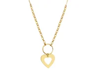 Biżuteria dla dzieci - Złoty Naszyjnik 585 z Sercem i Ringiem 45cm - miniaturka - grafika 1