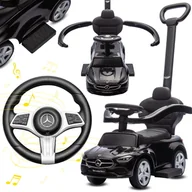 Chodziki - COIL Jeździk pchacz chodzik Mercedes 3W1 AMG Auto samochód duży dla dzieci klakson czarny - miniaturka - grafika 1