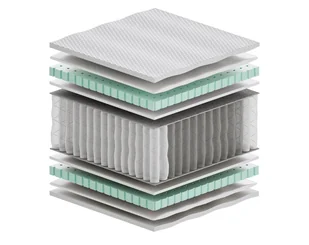 Materac Febe Multipocket 140x175 Kieszeniowy 2xLateks T25 Średnio Twardy H2 Aloe Vera Antyalergiczny Sprężynowy Na Płasko - Materace - miniaturka - grafika 1
