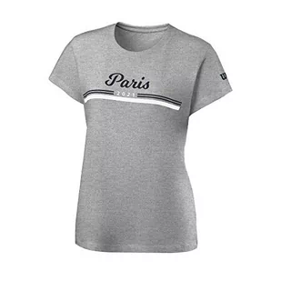 Wilson Wilson T-shirt męski PARIS 2021 TECH T-SHIRT szary Grau (Heather Grey) / Blau (Maritime) / Weiß L WRA800402LG - Koszulki męskie - miniaturka - grafika 1