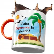 Kubki - Kubek Pomarańczowy Dla Synowej Żony Syna Prezent z Nadrukiem ze Zdjęciem + Opakowanie na prezent (wzór 02) - miniaturka - grafika 1