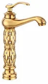 Baterie umywalkowe - Bateria umywalkowa retro KLIA złota - złoty - miniaturka - grafika 1