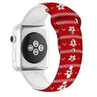 Akcesoria do smartwatchy - Pasek LUNA A00300 do Apple Watch 3/4/5/6/7/8/SE (38/40/41mm) Czerwono-biały - miniaturka - grafika 1