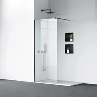 Ścianki i drzwi prysznicowe - Balneo Ścianka prysznicowa Walk-in Beira - BLACK 70 cm - miniaturka - grafika 1