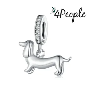 Charms zawieszka srebrna 925 jamnik piesek york - Wisiorki - miniaturka - grafika 1