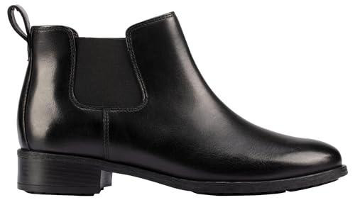 Clarks Premium Damskie buty Havisham Top Chelsea, czarna skóra, 7 UK, Czarna skóra, 40 EU