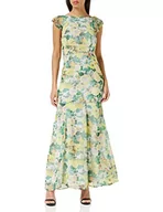 Sukienki - Hope & Ivy Damska sukienka maxi The Alaska bez rękawów z odkrytymi plecami na specjalne okazje, Żółty/zielony, 36 - miniaturka - grafika 1