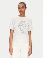 Koszulki i topy damskie - Vila T-Shirt Sybil 14108062 Biały Regular Fit - miniaturka - grafika 1