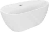 Wanny - Mexen Eos wanna wolnostojąca 170 x 75 cm, biała, przelew nikiel szczotkowany - 52471707500-97 - miniaturka - grafika 1