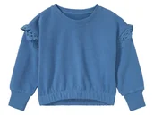 Swetry dla dziewczynek - lupilu® Bluza dresowa dziewczęca z bawełną (110/116, Niebieski) - miniaturka - grafika 1