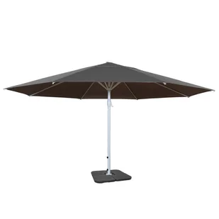 Parasol Meran II, parasol gastronomiczny, Ø 5m poliester/aluminiowa tyczka biały 28kg ~ antracyt ze stojakiem - Parasole ogrodowe Parasol Meran II, parasol gastronomiczny, Ø 5m poliester/aluminiowa tyczka biały 28kg ~ antracyt ze stojakiem - Parasole ogrodowe - miniaturka - grafika 1