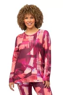 Koszulki i topy damskie - Ulla Popken Damska koszulka funkcyjna narciarska, abstrakcja, Loop T-Shirt, czerwony purpurowy, 46/48 - miniaturka - grafika 1