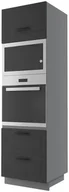 Meble kuchenne - Bergamo Słupek Pod Zabudowę Piekarnika/Mikrofalówki D14/Ru/2E 284 Hettich Grafit Mat - miniaturka - grafika 1