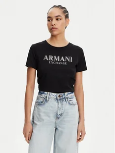 Armani Exchange T-Shirt XW000387 AF10354 UC001 Czarny Regular Fit - Koszulki i topy damskie - miniaturka - grafika 1