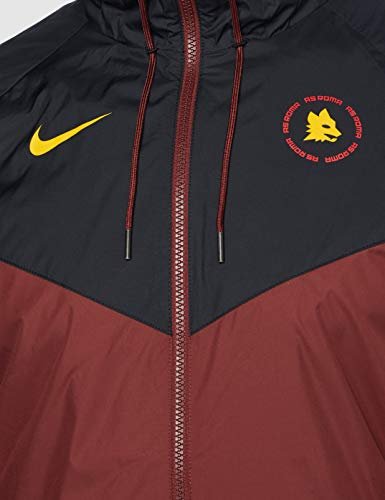 Nike Męska kurtka sportowa ROMA M NSW WR WVN AUT, ciemna drużyna czerwona/czarna/ciemna drużyna czerwona/(Uniwersytet Gold) (bez sponsora), XS