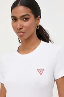 Koszulki sportowe damskie - Guess t-shirt damski kolor biały - miniaturka - grafika 1