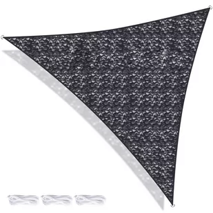 Ambiance Przeciwsłoneczny ŻAGIEL ogrodowy zacieniacz markiza parasol + linki 3 m CZARNY 339245 - Parasole ogrodowe - miniaturka - grafika 1