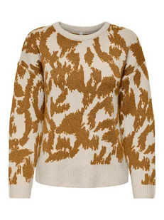ONLY Sweter w kolorze jasnobrązowo-beżowym - Swetry damskie - miniaturka - grafika 1