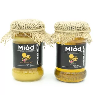 Zestaw Miodów Wielokwiatowy i Lipowy - 2 x 400 g - Miód - miniaturka - grafika 1