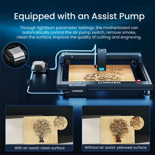 Longer Laser B1 20W Laser Engraver Cutter, 4-core Laser Head, 450 x 440mm Engraving Area - EU - Grawerowanie i akcesoria - miniaturka - grafika 8