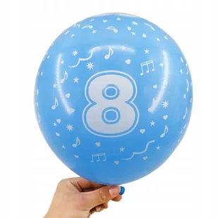 BALONY KOLOROWE URODZINY CYFRA 8 HAPPY BIRTHDAY CYFERKA ZESTAW 10 SZT - Balony i akcesoria - miniaturka - grafika 1