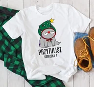 Koszulki męskie - męska koszulka na święta PRZYTULISZ KOTECZKA - miniaturka - grafika 1