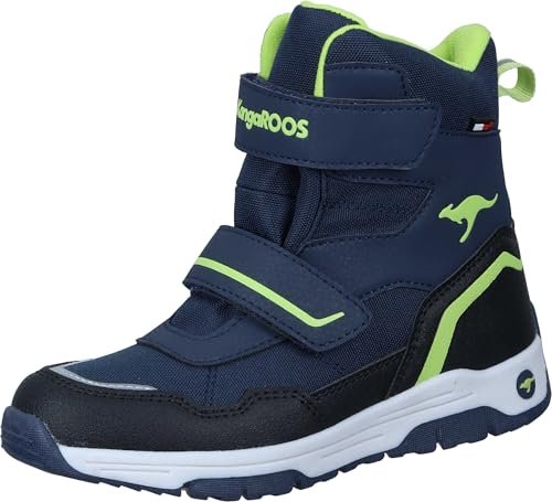 KangaROOS K-MJ Camp V RTX Buty z plecakiem, dk granatowy/limonkowy, 10 UK dziecko, Dk Navy Lime, 10 UK Child