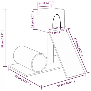 Lumarko Drapak dla kota z sizalowym słupkiem, kremowy, 59 cm! - Drapaki dla kotów - miniaturka - grafika 8
