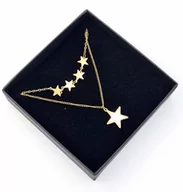 Naszyjniki - Naszyjnik podwójny ze stali chirurgicznej 316ll z gwiazdkami masa perłowa - miniaturka - grafika 1