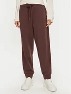 Spodnie sportowe damskie - EA7 Emporio Armani Spodnie dresowe 7W000008 AF10195 UA006 Brązowy Loose Fit - miniaturka - grafika 1