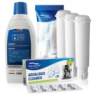 Zestaw Bosch, Filtr Aqualogis AL-TES46 3szt,  Aqualogis Cleaneo 10szt, Odkamieniacz Bosch 311968 500ml - Akcesoria i części do ekspresów do kawy - miniaturka - grafika 1