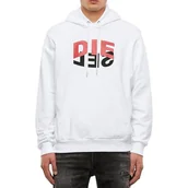 Bluzy męskie - Bluza męska dresowa Diesel S-Girk z kapturem biała z nadrukiem -S - miniaturka - grafika 1