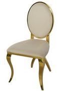 Krzesła - Stylowe beżowo złote krzesło z giętymi nogami 50 x 54 x 99 cm VB408G - miniaturka - grafika 1