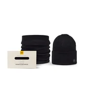 Czapki damskie - BUFF Product Bundle Niels czapka i komin czarny unisex dorośli jeden rozmiar - miniaturka - grafika 1