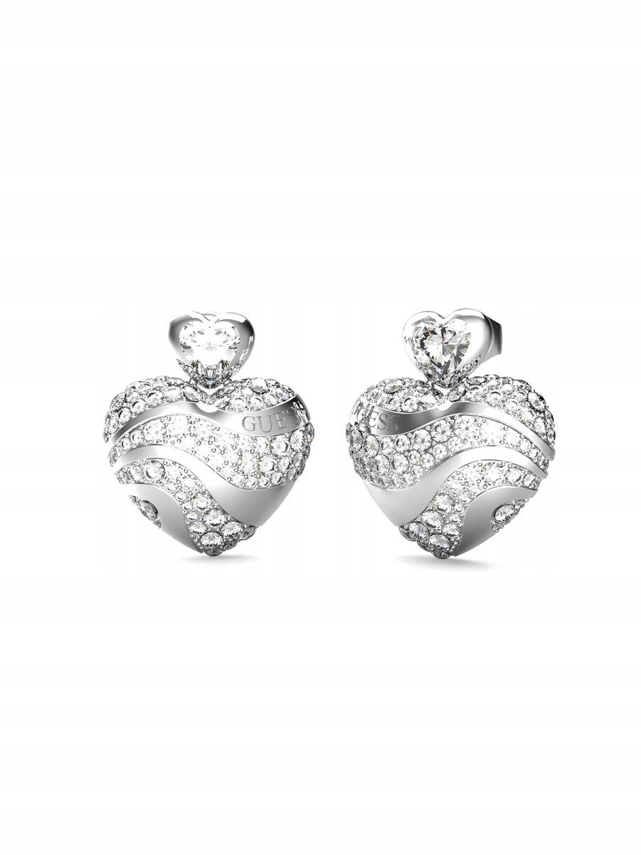 Guess In My Heart srebrne kolczyki serce z kryształkami JUBE04499JW