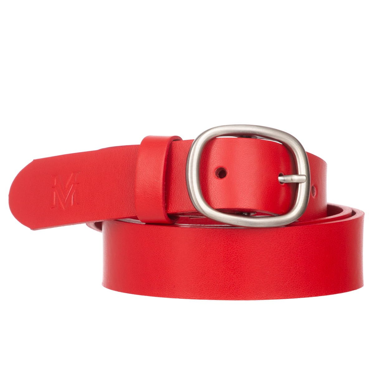 Klasyczny Pasek Damski VerMari Skórzany Czerwony 3 cm