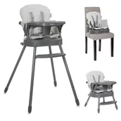 Krzesełka do karmienia - Krzesełko do karmienia 3w1 Lorelli Siesta kolor Grey Leather - miniaturka - grafika 1