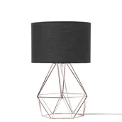 Lampy stojące - Beliani Lampa stołowa czarno-miedziana TETON - miniaturka - grafika 1