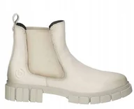 Botki damskie - Bugatti Damskie Botki Skórzane Beżowe 42 1Żdi - miniaturka - grafika 1