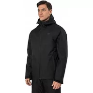 Kurtki męskie - 4F Męska kurtka narciarska Kumn001 dżinsy, Deep Black-Black, XL, Deep Black - Czarny, XL - miniaturka - grafika 1