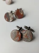 Spinki do mankietów i krawatów - Spinki do mankietów ceramiczne Ceramika handmade glina - miniaturka - grafika 1