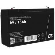 Baterie do zasilaczy awaryjnych UPS - Green Cell Akumulator bezobsługowy AGM VRLA 6V 15Ah do systemów alarmowych i zabawek AGM40 - miniaturka - grafika 1