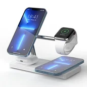 Ładowarki do telefonów - STACJA ŁADUJĄCA 4w1 ŁADOWARKA INDYKCYJNA DO IPHONE APPLE WATCH AIRPODS - miniaturka - grafika 1