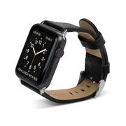 Akcesoria do smartwatchy - X-Doria Lux Band - Skórzany pasek do Apple Watch 38mm (czarny) - miniaturka - grafika 1