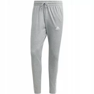 Spodnie męskie adidas Essentials Single Jersey Tapered Open Hem 3-Stripes s - Dresy męskie - miniaturka - grafika 1